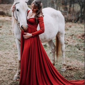 Silk Fairies Darah Maternity gown - Burgundy